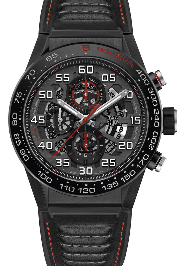 AAA Replica Tag Heuer Carrera Caliber Heuer 01 Skeleton 45mm Mens Watch CAR2A1H.FT6101